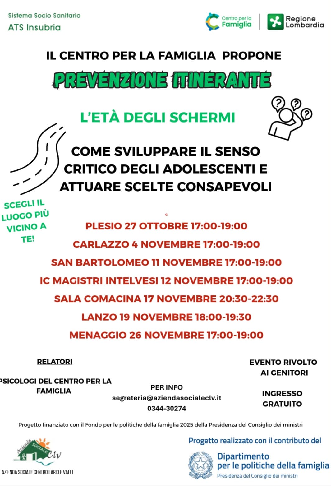 PREVENZIONE ITINERANTE – ETA’ DEGLI SCHERMI